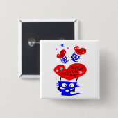 Badge Carré 5 Cm k pop a pris mon coeur (Devant & derrière)