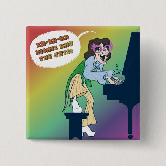 Badge Carré 5 Cm Ka Kimmy de ka de ka et les jets se boutonnent