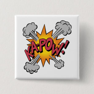 Badge Carré 5 Cm KA-POW ! Graphique de bande dessinée