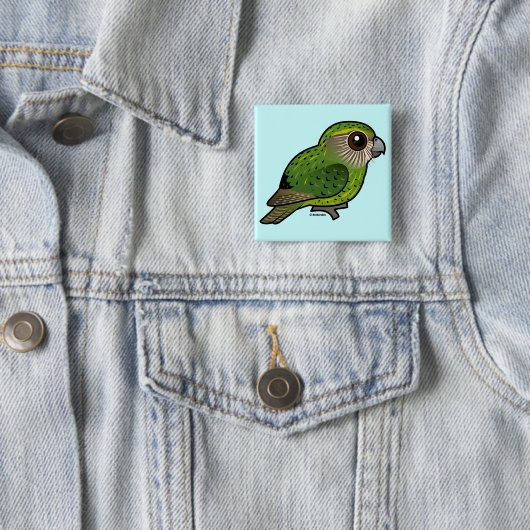 Badge Carré 5 Cm Kakapo de Birdorable (En situation)