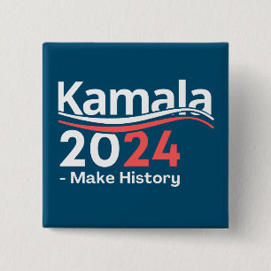 Badge Carré 5 Cm Kamala 2024, Vice-Président Kamala Harris