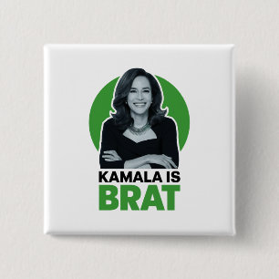 Badge Carré 5 Cm Kamala est drôle et sarcastique comme une enfant g
