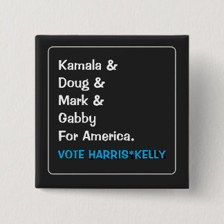 Badge Carré 5 Cm Kamala et Doug et Mark et Gabby For America