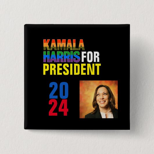 Badge Carré 5 Cm Kamala Harris 2024 (Devant)