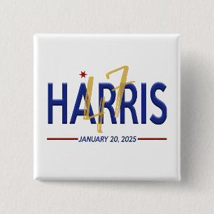 Badge Carré 5 Cm Kamala Harris 47e investiture du président