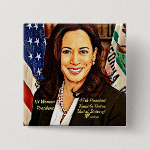 Badge Carré 5 Cm Kamala-Harris-47e-Président-USA_