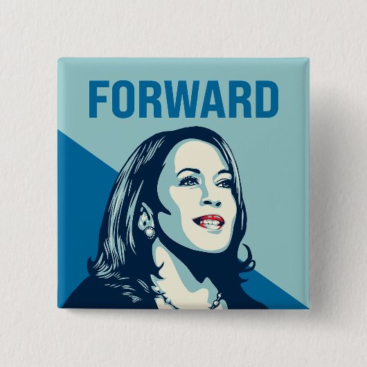 BADGE CARRÉ 5 CM KAMALA HARRIS EN AVANT (Devant)