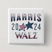 Badge Carré 5 Cm Kamala Harris et Tim Walz 2024 (Devant)