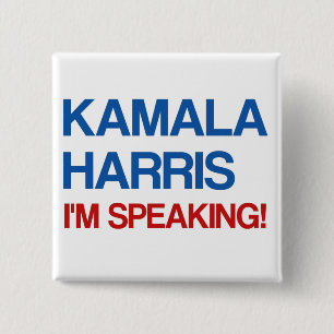 Badge Carré 5 Cm Kamala Harris Je parle !