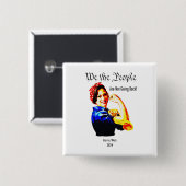 Badge Carré 5 Cm Kamala Harris "Nous le peuple" - Ne pas revenir (Devant & derrière)