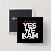 Badge Carré 5 Cm Kamala Harris Oui Nous Kam pour le président améri (Devant & derrière)