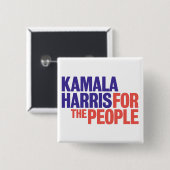 Badge Carré 5 Cm Kamala Harris pour le Bouton Président 2024 (Devant & derrière)