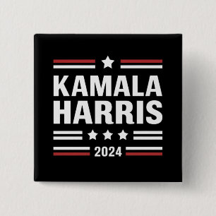 Badge Carré 5 Cm Kamala Harris pour le peuple 2024 Président