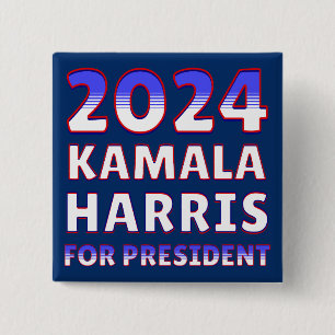 Badge Carré 5 Cm Kamala Harris pour le président 2024