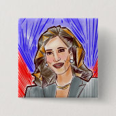 Badge Carré 5 Cm Kamala, président (Devant)