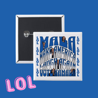 Badge Carré 5 Cm Kamala riant