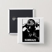 Badge Carré 5 Cm Kamikaze (Devant & derrière)