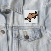Badge Carré 5 Cm Kangaroo (En situation)