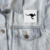 Badge Carré 5 Cm Kangaroo Silhouette (En situation)