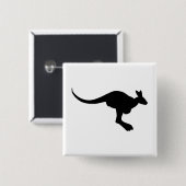 Badge Carré 5 Cm Kangaroo Silhouette (Devant & derrière)