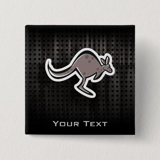 Badge Carré 5 Cm Kangourou mignon ; Cool (Devant)