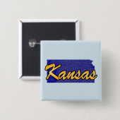 Badge Carré 5 Cm Kansas (Devant & derrière)