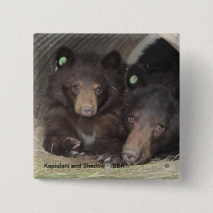 Badge Carré 5 Cm Kapiolani et ombre - bouton carré