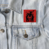 Badge Carré 5 Cm [Katakana] Samurai (En situation)