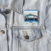 Badge Carré 5 Cm Katsushika Hokusai (En situation)