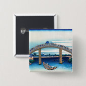 Badge Carré 5 Cm Katsushika Hokusai (Devant & derrière)