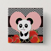 Badge Carré 5 Cm Kawaii Panda mignonne (Devant)