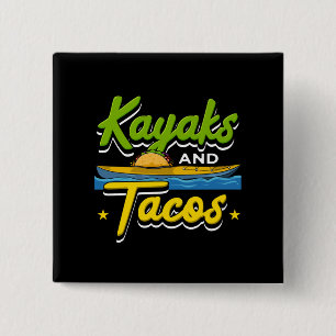 Badge Carré 5 Cm Kayak - Kayaks et Tacos Drôle de Kayak