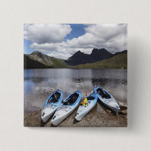 Badge Carré 5 Cm Kayaks, Cradle Mountain et Dove Lake, Cradle