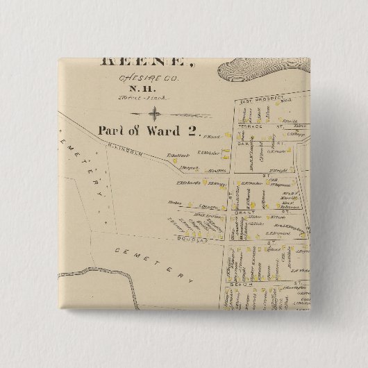 Badge Carré 5 Cm Keene, Ward 2 (Devant)