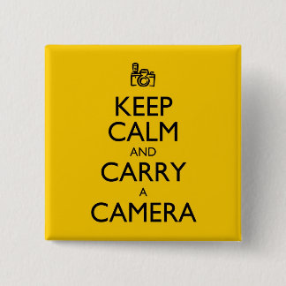 Badge Carré 5 Cm Keep Calm and Carry a Camera