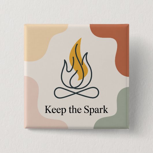 Badge Carré 5 Cm Keep The Spark (Devant)