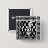 Badge Carré 5 Cm Keffiyeh Palestine Motif blanc (Devant & derrière)