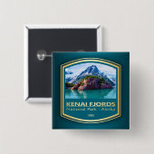 Badge Carré 5 Cm Kenai Fjords NP (PF1) (Devant & derrière)