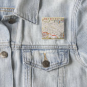 Badge Carré 5 Cm Kent, gravé par Jodocus Hondius (En situation)