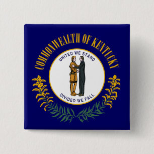 Badge Carré 5 Cm Kentucky : Commonwealth Bluegrass Drapeau de l'Éta