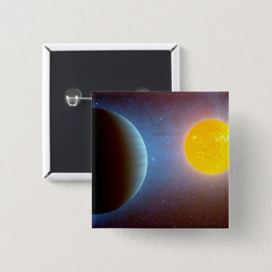 Badge Carré 5 Cm Kepler-10 Star System. (Devant & derrière)