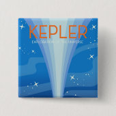 Badge Carré 5 Cm Kepler - Exploration de l'univers (Devant)