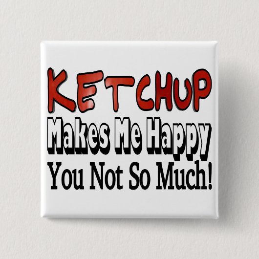 Badge Carré 5 Cm Ketchup Bonheur (Devant)