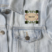 Badge Carré 5 Cm Khokhloma Exotique (En situation)