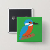 Badge Carré 5 Cm Kingfisher (Devant & derrière)