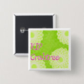 Badge Carré 5 Cm KIP Crabtree (Devant & derrière)