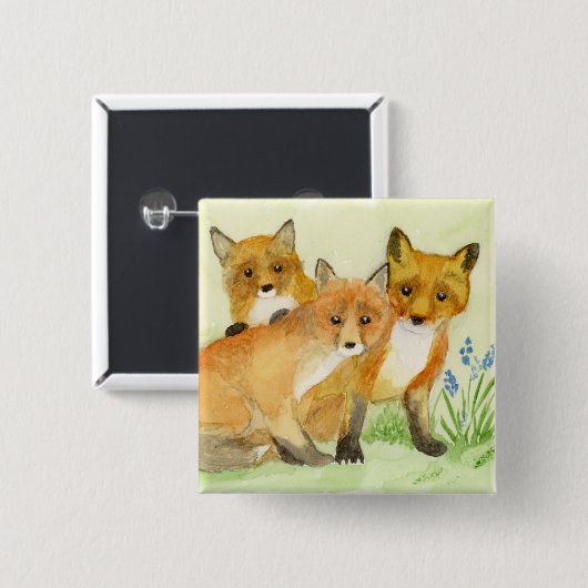 Badge Carré 5 Cm Kits Fox (Devant & derrière)