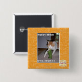 Badge Carré 5 Cm Kitteh végétarien (Devant & derrière)