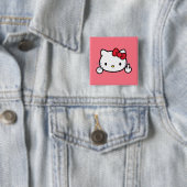 Badge Carré 5 Cm Kitty Button (En situation)