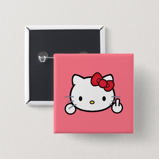 Badge Carré 5 Cm Kitty Button (Devant & derrière)